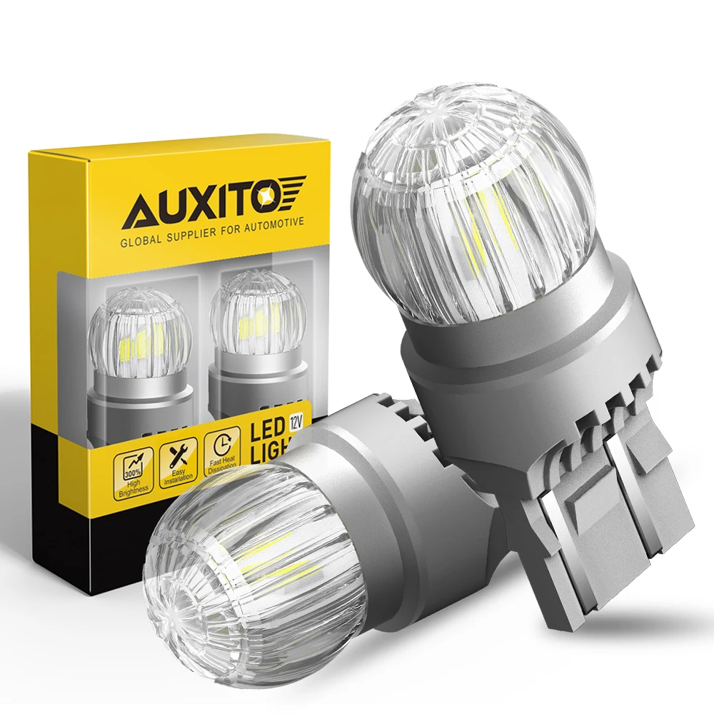 

AUXITO 2Pcs W21/5W T20 7443 7440 W21W LED Bulb Brake Parking DRL Daytime Running Light 12V 6000K White Red Car Mini Lamp 3030SMD