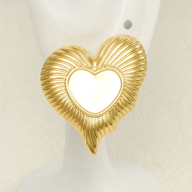 Серьги-гвоздики из нержавеющей стали с покрытием настоящего золота