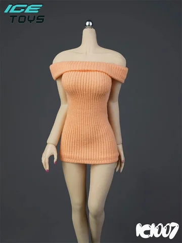 Женская модель платья-свитера со спущенными плечами IC1007, 12 дюймов