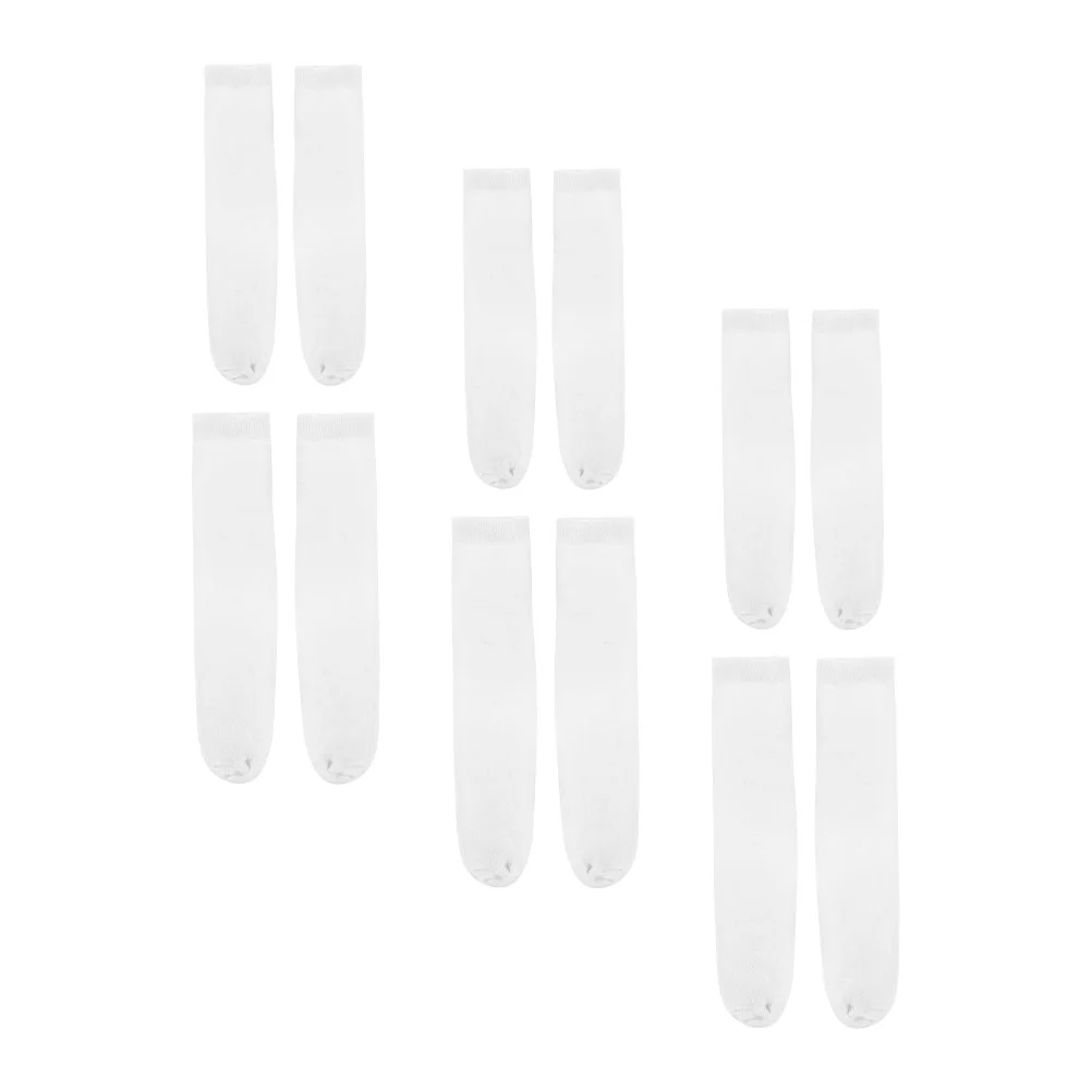 6 Pairs Sublimation Socks White Cotton Double-sided Printing Blank Straight DIY