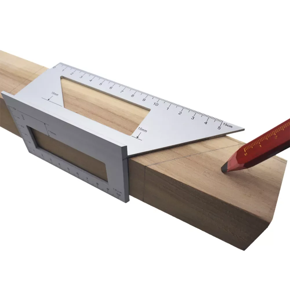 

45/90 Degree Gauge Right Angle Ruler Protractor Layout Miter Triangle Ruler Measuring Woodworking Tool Protractor