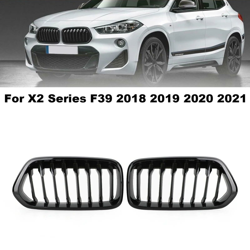 

Gloss Black Front Bumper Grille Grill 51712455246 51712455247 Fit For -BMW X2 Series F39 2018-2021