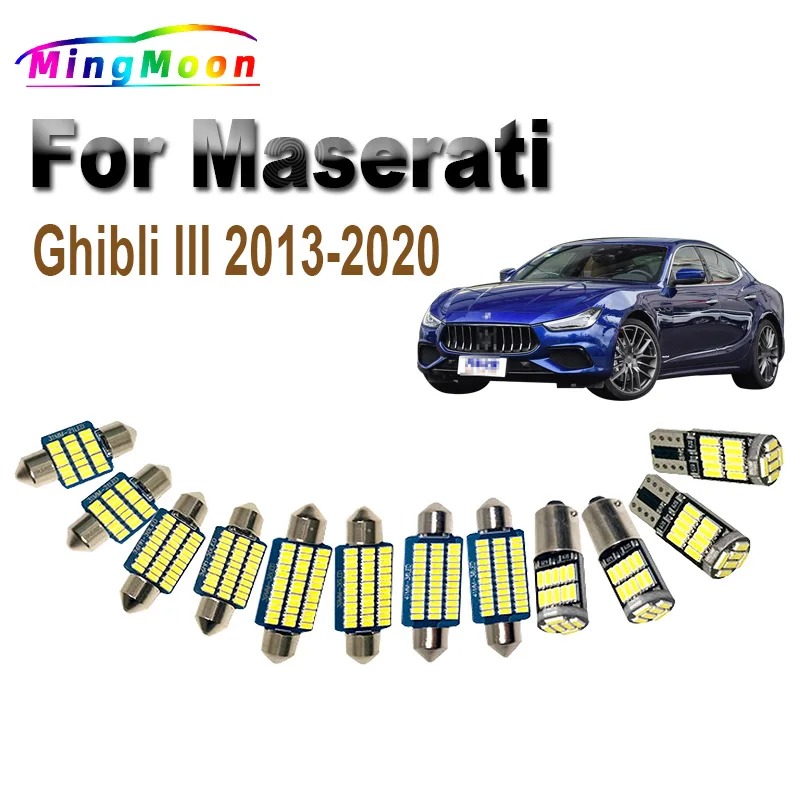 

16 шт. Canbus для Maserati ghiсот III 2013-2017 2018 2019 2020 автомобильные фотолампы, внутренняя карта, купольный багажник, набор