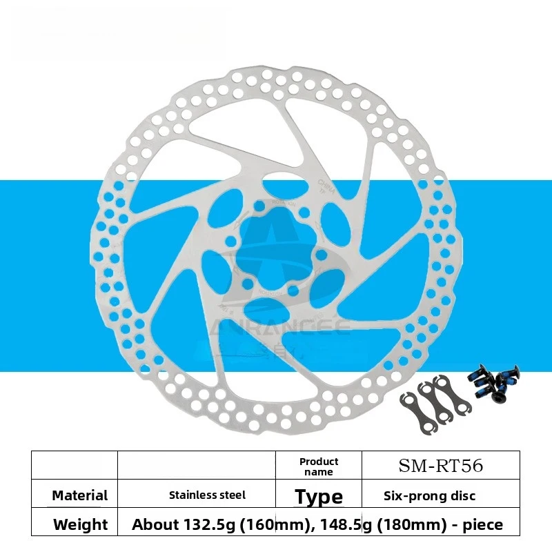 Фото Дисковый тормозной ротор Shimano RT26 RT56 RT66 RT76 RT86 с 6 болтами, 160 мм, 180 мм, 203 мм, для горных велосипедов (MTB) №4