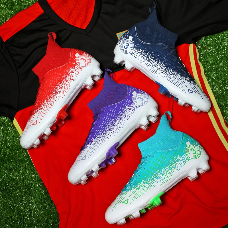 New Soccer Shoes for Men Long Nails Kid Football Field Boots Children's Training Football Shoes Parent-child Sneakers for Boy