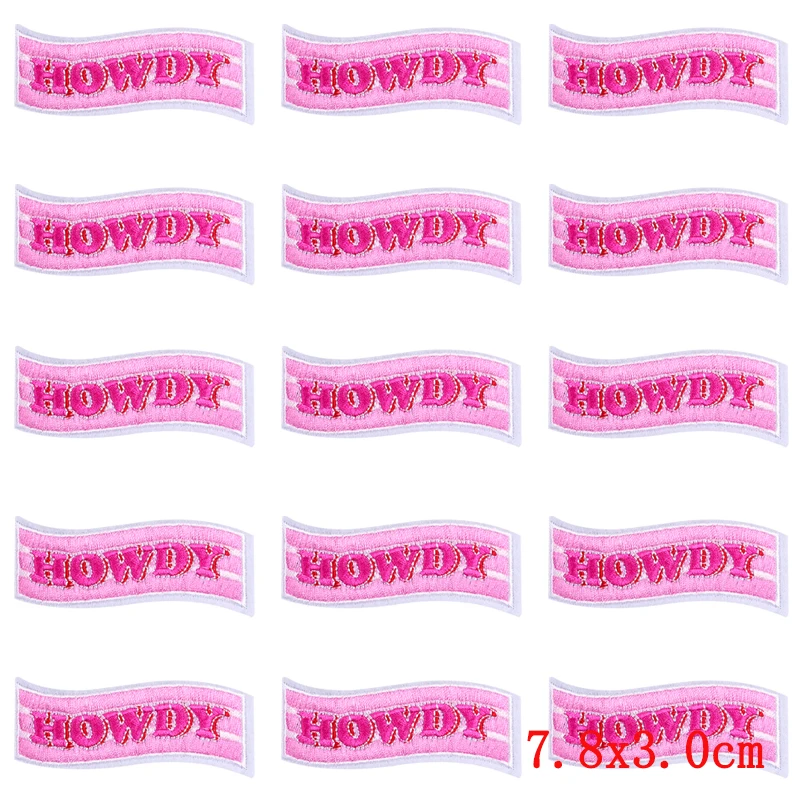 10 шт./партия нашивки с вышивкой в виде РОЗОВОГО СЕРДЦА и букв