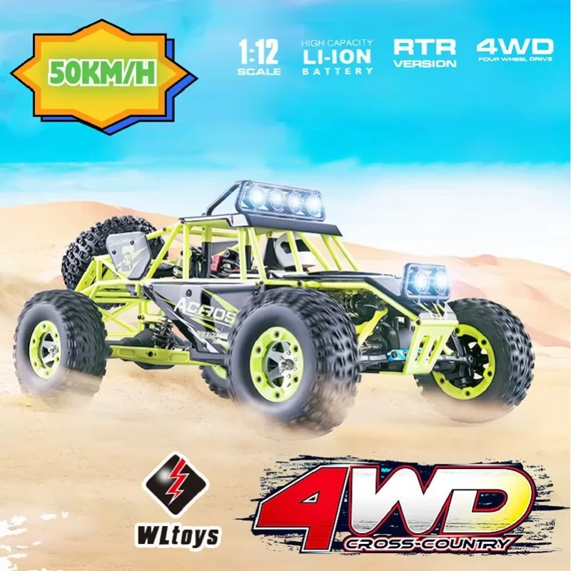 Фото Радиоуправляемая гоночная машина Wltoys 12428 1/12, высокоскоростная (50 км/ч), полноприводная внедорожная, с дистанционным управлением, из сплава, для скалолазания, с LED-подсветкой, багги, игрушка, подарок для детей №3
