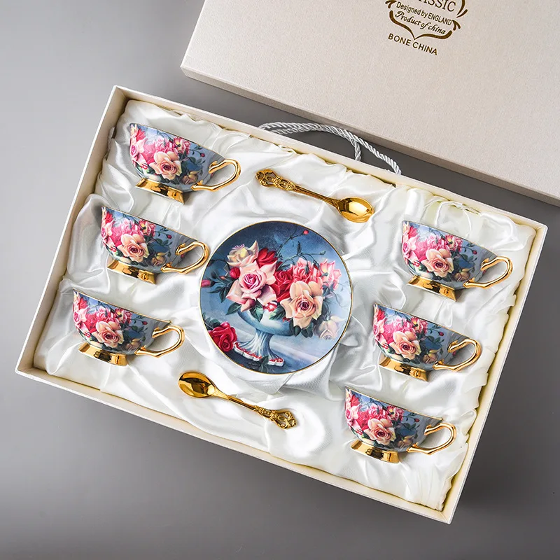 

Set Bone Luxury Afternoon Tea Tea Box Exquisite Top-grade Gift Cup And British Cup Coffee Dish Set Ceramics Light Porcelain Set