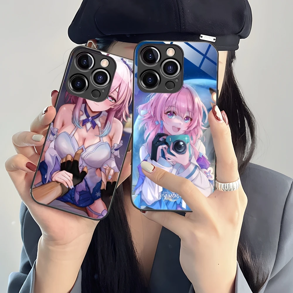 Чехол для мобильного телефона Honkai Star Rail March iPhone 16 15 14 13 12 11 X XR XS 8 Pro Max Plus стеклянный