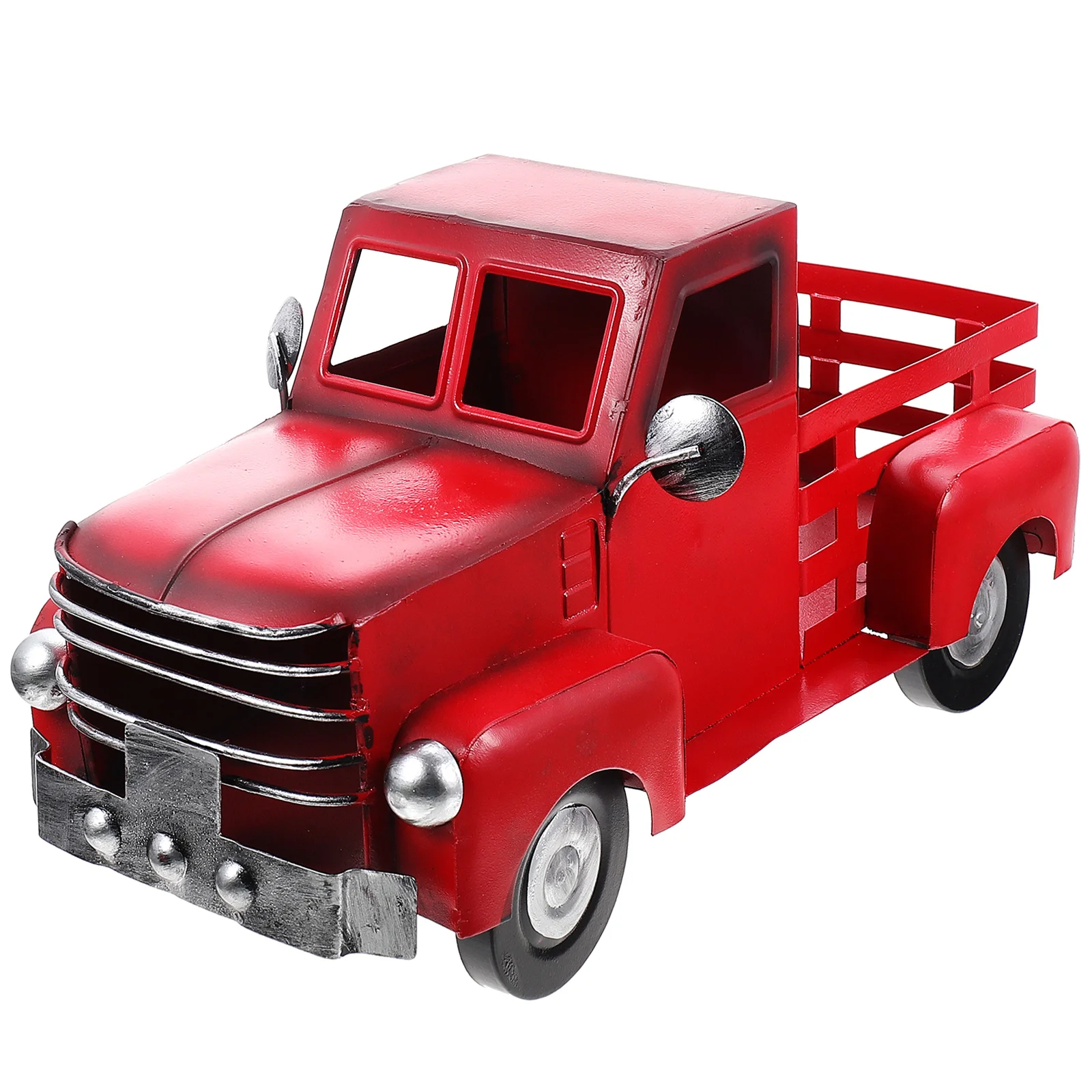 

Christmas Truckred Ornament Model Metal Desktop Party Car Decoration Decor Table Trunk Vintage Kids Supplies Favors Retro