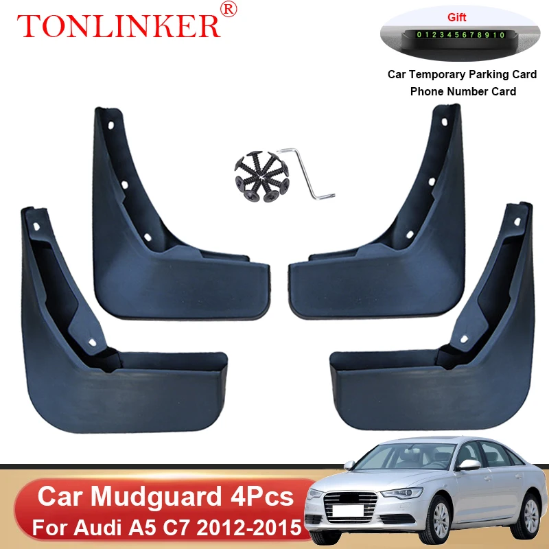 

TONLINKER Car Mudguard For Audi A6 C7 Sedan 2012 2013 2014 2015 Mudguards Splash Guards Fender Mudflaps 4Pcs Accessories
