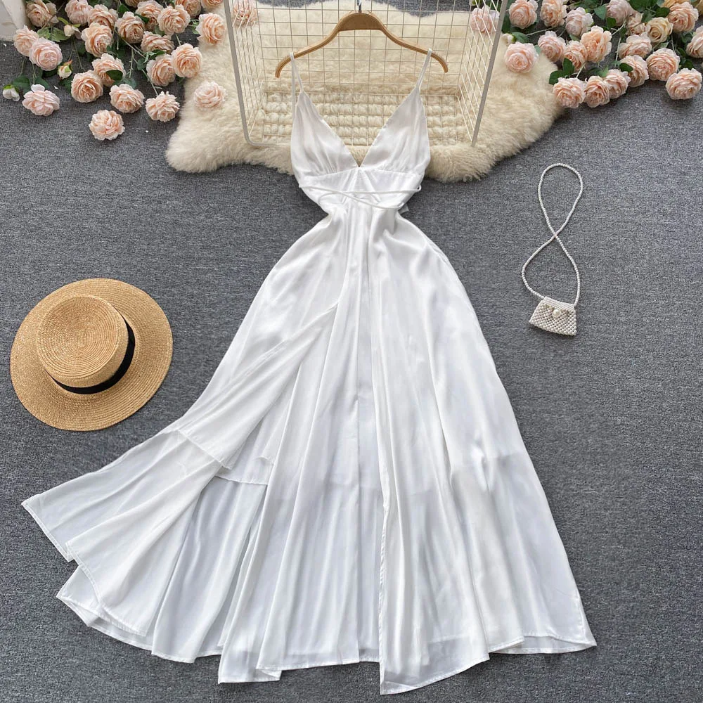 

Женское однотонное платье-трапеция с V-образным вырезом, в Корейском стиле