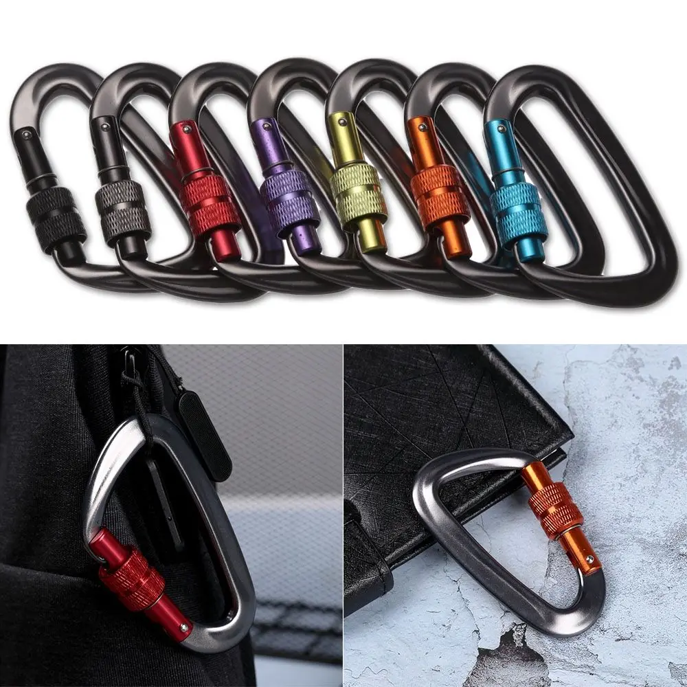 

12KN 7075 Outdoor Tools D Shape Security Safety Locks Quickdraws Lock Climbing Carabiner Professional Climbing Buckle