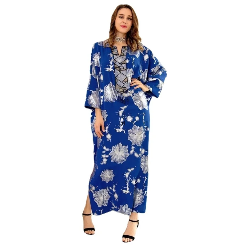 2022 Ramadan Dubai Arabic Muslim Long Dress African Dresses for Women Kaftan Morocco Evening Gown Abayas Boubou Djellaba Femme