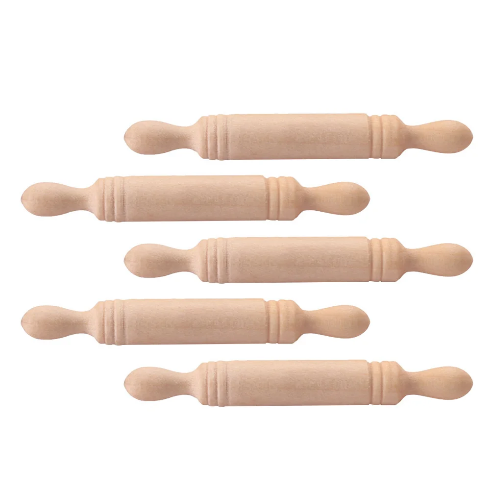 

Rolling Pin Mini Wooden Silicone Miniature Wood Kidstoys Adornments Children Kitchenware Accessory House Bamboodollhouse
