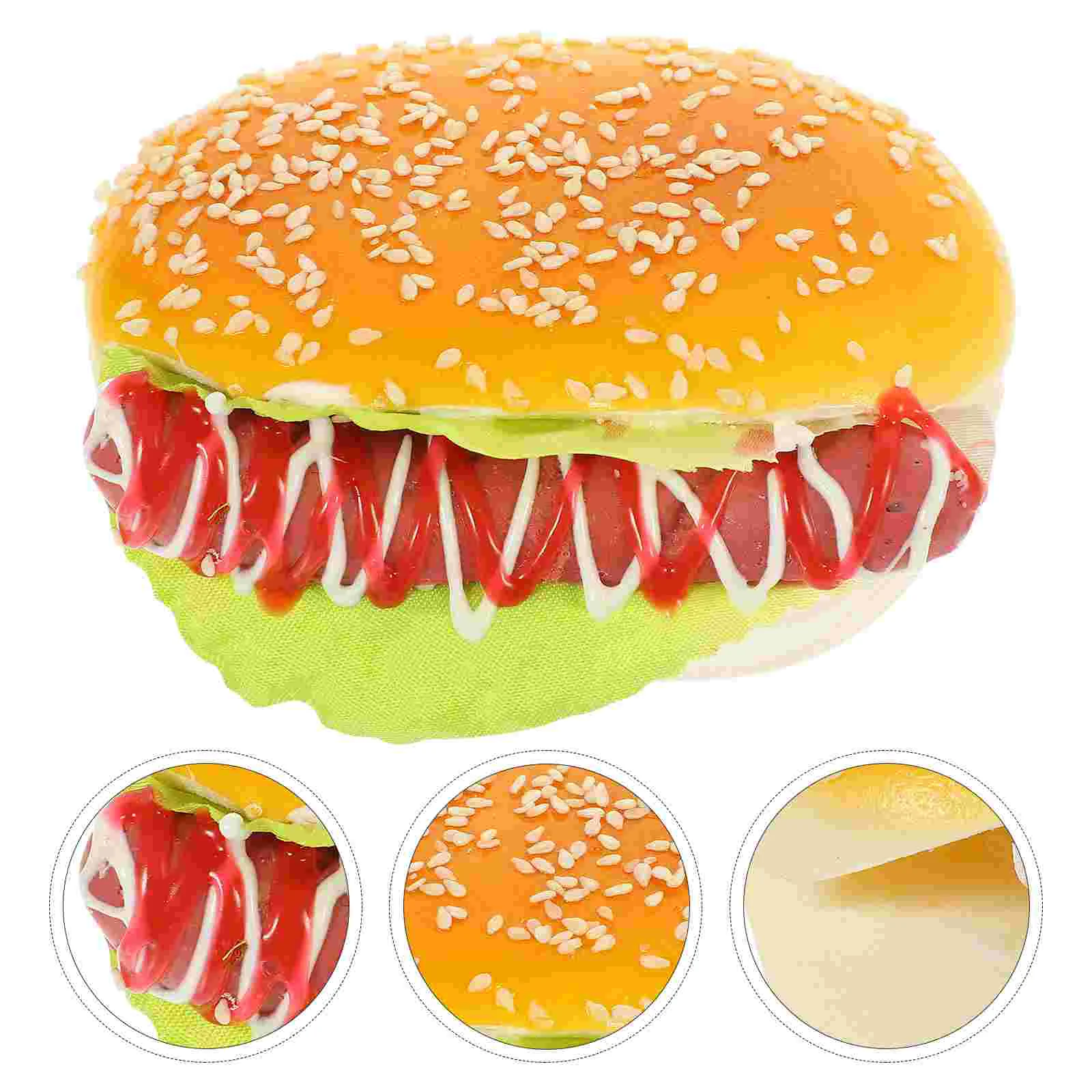 

Burger Fake Toy Props Model Models Simulation Kitchen Decoration Artificial Decorations Burgers Table Realistic Display Dog Pu