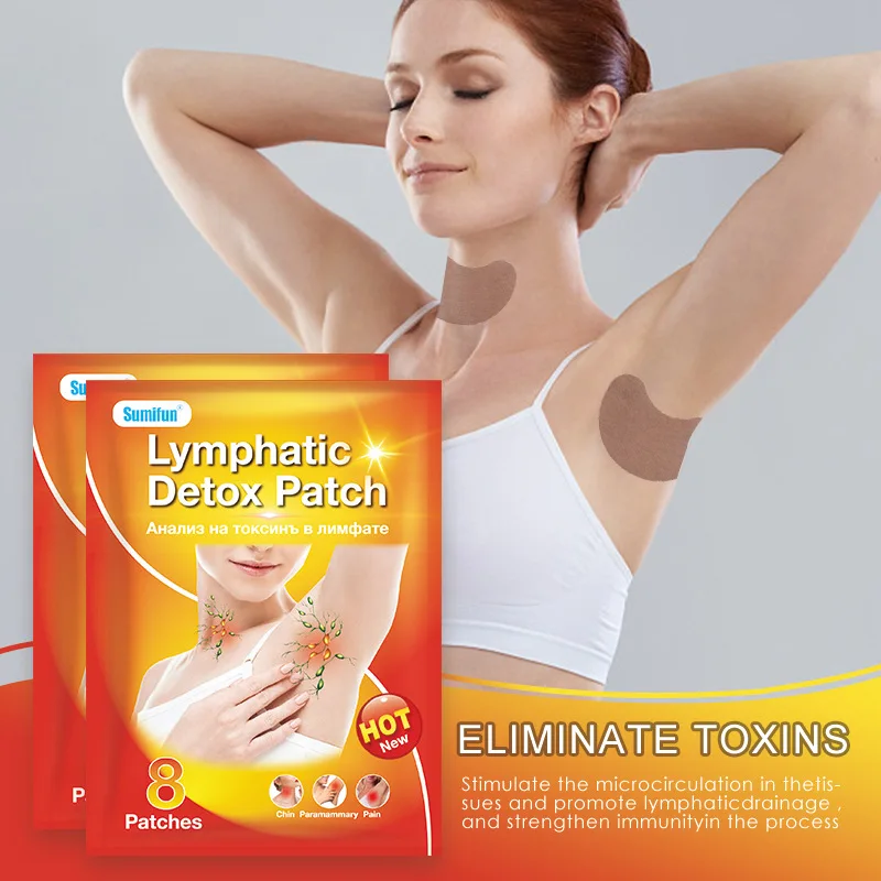 

8Pcs/Pack Neck Lymphatic Detox Patch Herbal Essence for Body Health Care Lymphatic Detoc Patch EIG88
