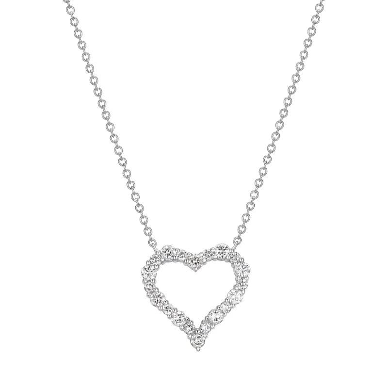 

Forever Facets 1/2 CT TW Lab Grown Diamond Heart Necklace in Sterling Silver, Adult Female