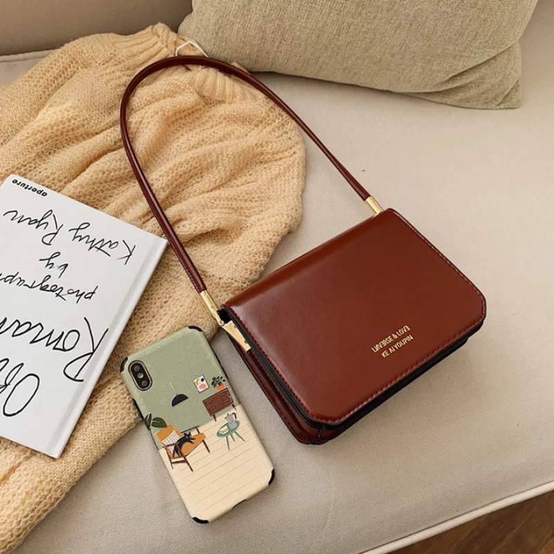 Women's Retro Small Travel Underarm Crossbody Bags Fashion Solid Color Shoulder Handbags for Women женский Bolsa French Minority