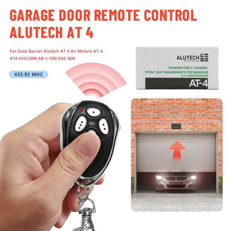 

Newest Alutech AT-4 AR-1-500 ASG 600 AN-Motors AT-4 ASG1000 Remote Control 433MHz Dynamic Code 4 Buttons Garage Door Opener Hot