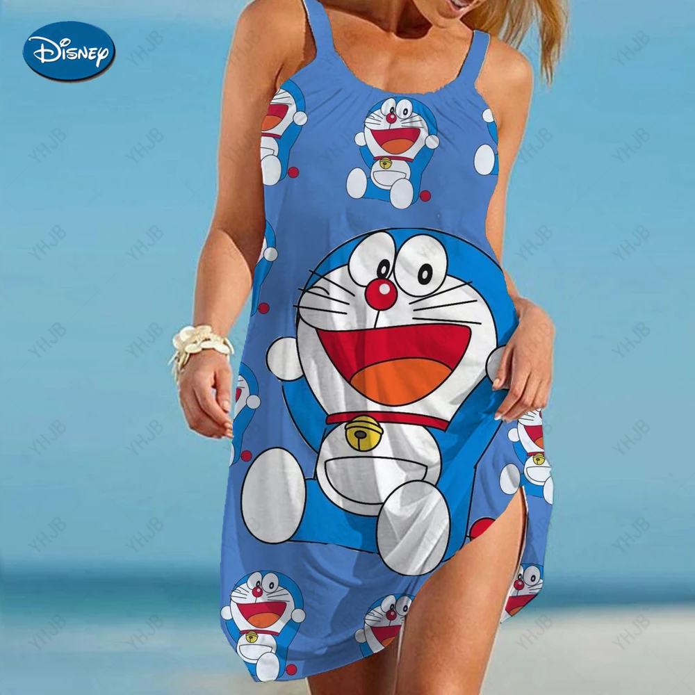 

Летнее элегантное платье с мультяшным аниме Дораэмон мечта 2023, женское платье, Пляжное Платье на бретельках, свободный пикантный Топ, Лидер продаж