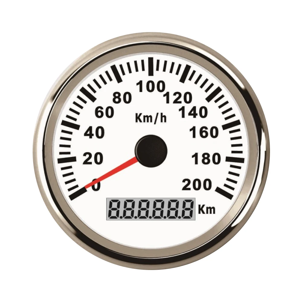 

ELING Водонепроницаемый 85 мм GPS-спидометр 0-120 км/ч 0-200 км/ч Красная подсветка 9-32 В с GPS-антенной для автомобиля, грузовика, лодки
