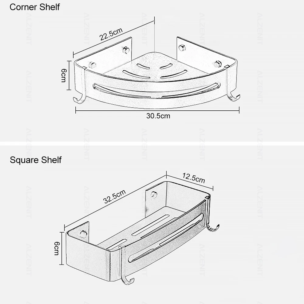 corner shelf black shower storage rack aluminum shampoo holder wall mounted organizer hanger bathroom caddy kitchen accessories free global shipping