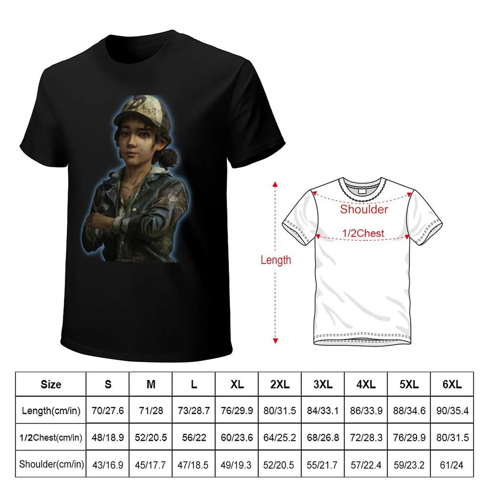 Фото Футболка Clementine Walking Dead Telltale Cute T-Shirt, удобная для тренировок, с коротким рукавом. №2
