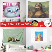 bibble deez nuts tapestry hippie wall hanging funny decoration for bedroom background cloth retro tapestries home decoration