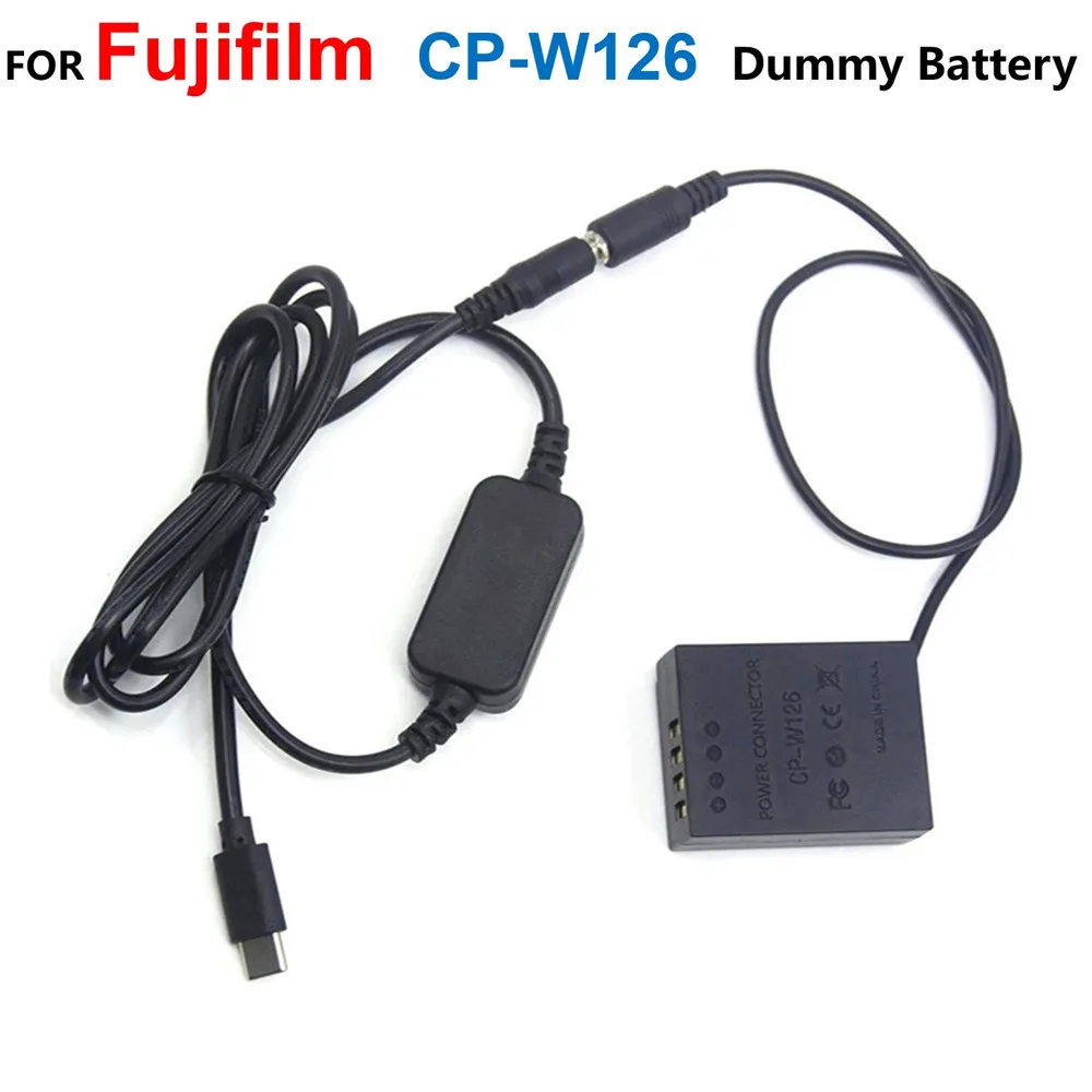 

CP-W126 DC Coupler NP-W126 Fake Battery+USB C Power Cable Adapter For Fujifilm XA2 X-T10 X-E2S X-Pro2 X-T20 XT1 X-A3 X-T2 X-T3