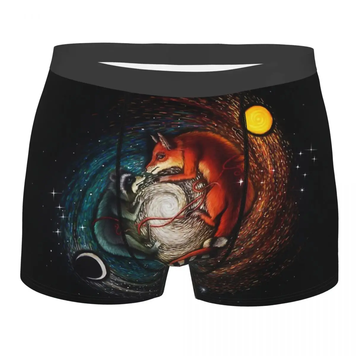 

The Fox And The Racoon Animals Art Underpants Homme Panties Male Underwear Sexy Shorts Boxer Briefs