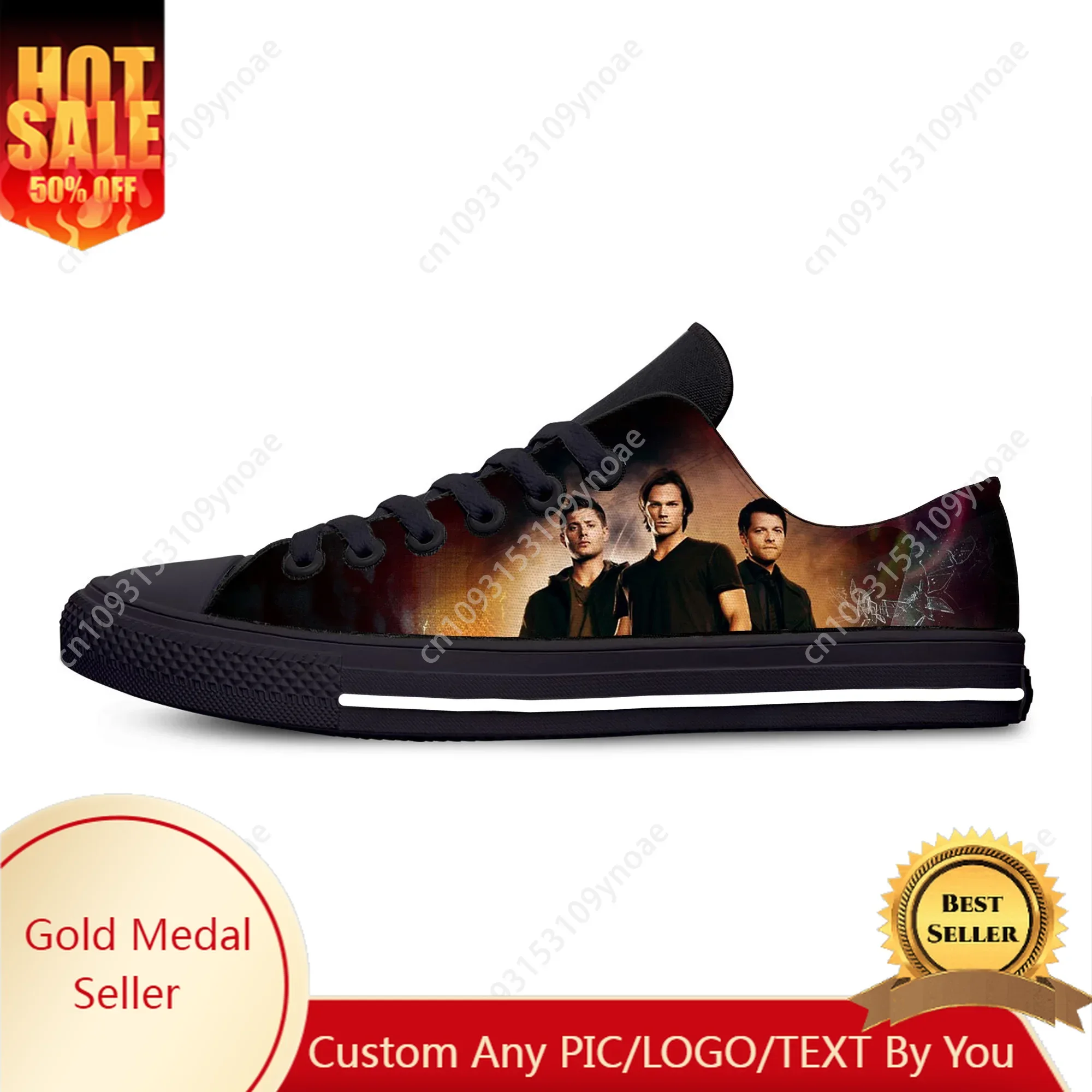 Hot Supernatural Winchester Bros Fashion Funny Cool Casual Shoes Low Top Lightweight Men Women Sneakers Breathable Board