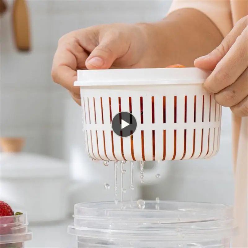 

Pantry Fruit Boxes Refrigerator Storage Kitchen Organize Drain Basket Modern Minimalist Fresh-keeping Refrigerator Storage Box