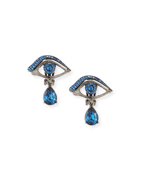 

Женские серьги-клипсы с кристаллами, в стиле панк