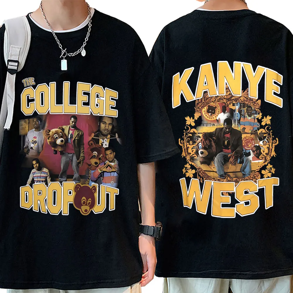 

Kanye West T Shirt College Dropout Music Album T-shirt Men Women Graphics Print T-shirts Hip Hop High Quality Short Sleeve Tops