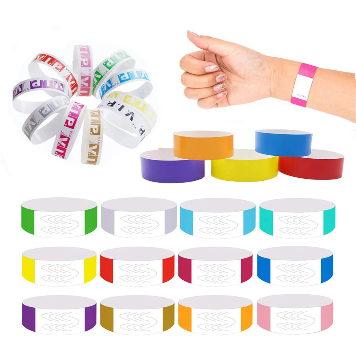 

600pcs Conference Event Tickets Paper Bracelet Synthetic Paper Plastic for Tyvek Wristbands Sticky Wristband Party Wristbands