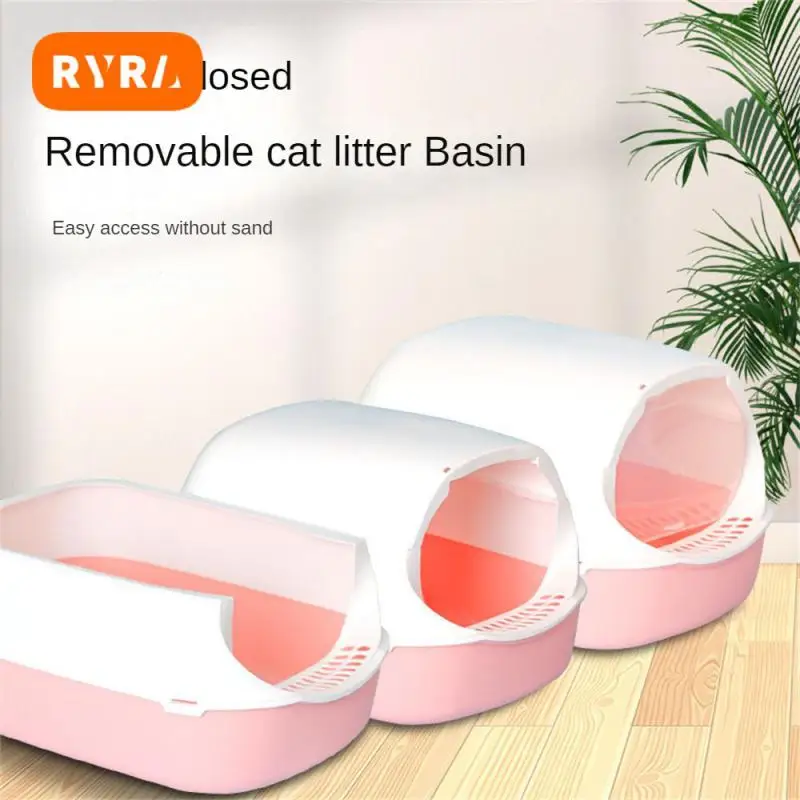 

Cats Sanitary Tray Pet Bedpan Toilet Pets Supplies Splash Proof Pet Accessories Fully Enclosed Closed Sandbox Odor Proof Plastic