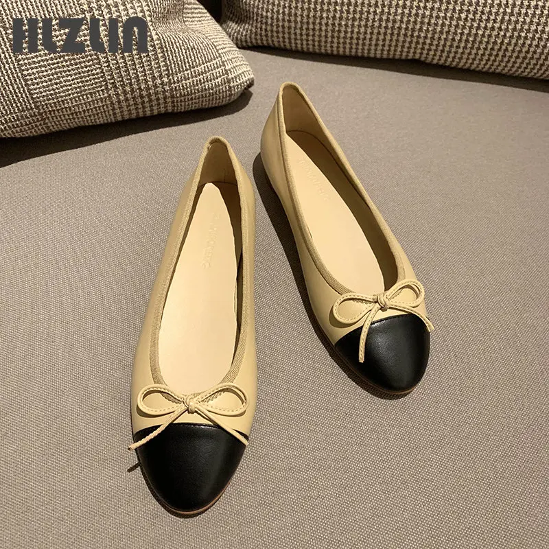 

Туфли женские на плоской подошве, Классические балетки с бантиком, с закрытым носком, сказочный стиль, новинка 2022