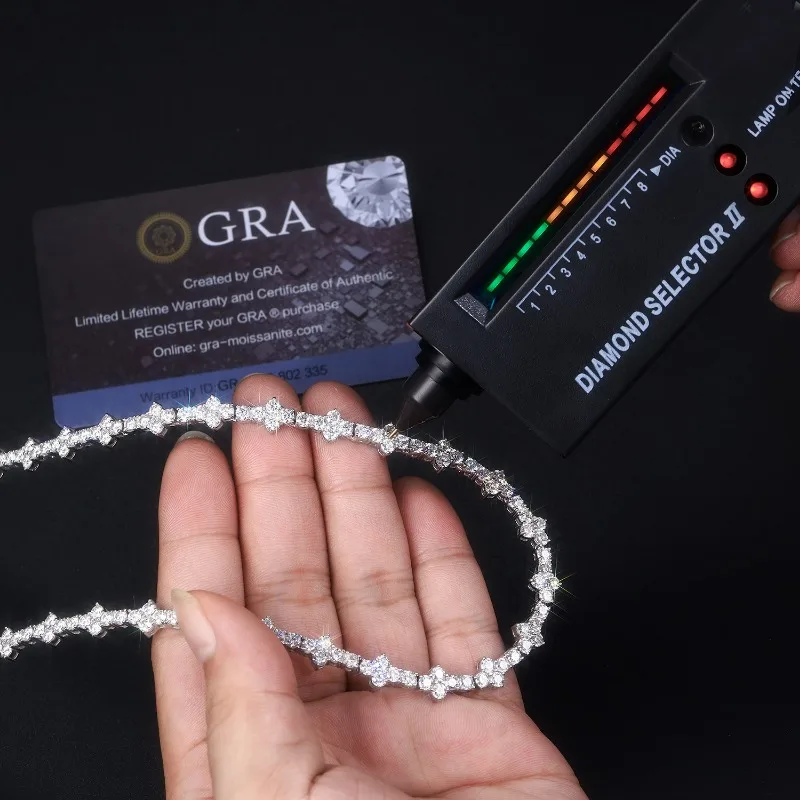 Ожерелье-цепочка Moissantie из серебра 925 пробы 3 мм 18-24 дюйма для женщин и мужчин