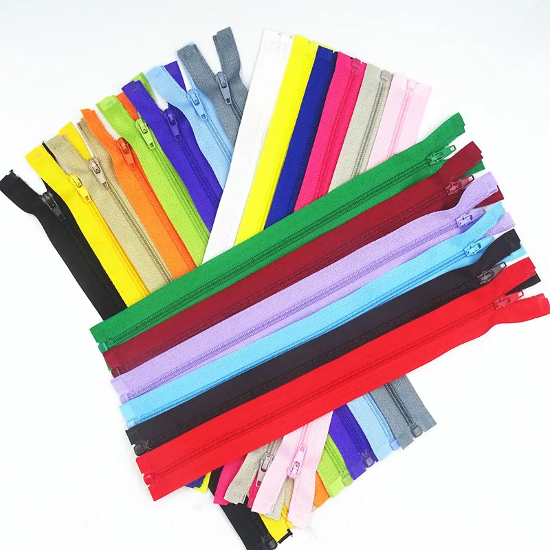 

3# Opening Nylon Zippers Tail Resin 20Cm-60Cm Suitable For Clothing 50Pcs