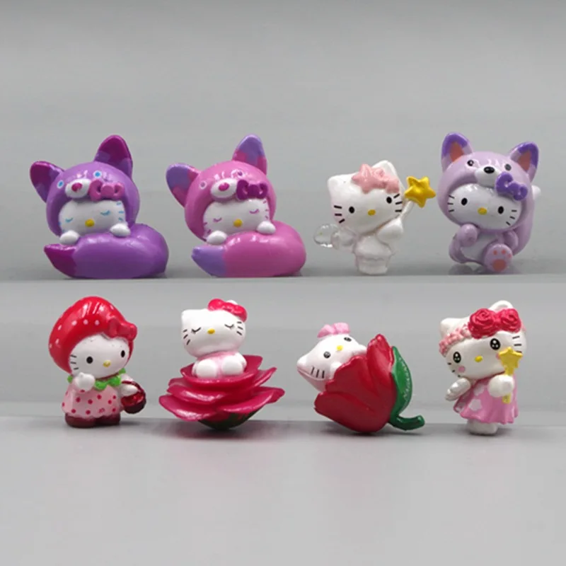 

8Pcs/Set Anime Kawaii Kitty Cat Doll Cartoon Model Figure Toys Suit Gifts for Decorative Decorations Toy