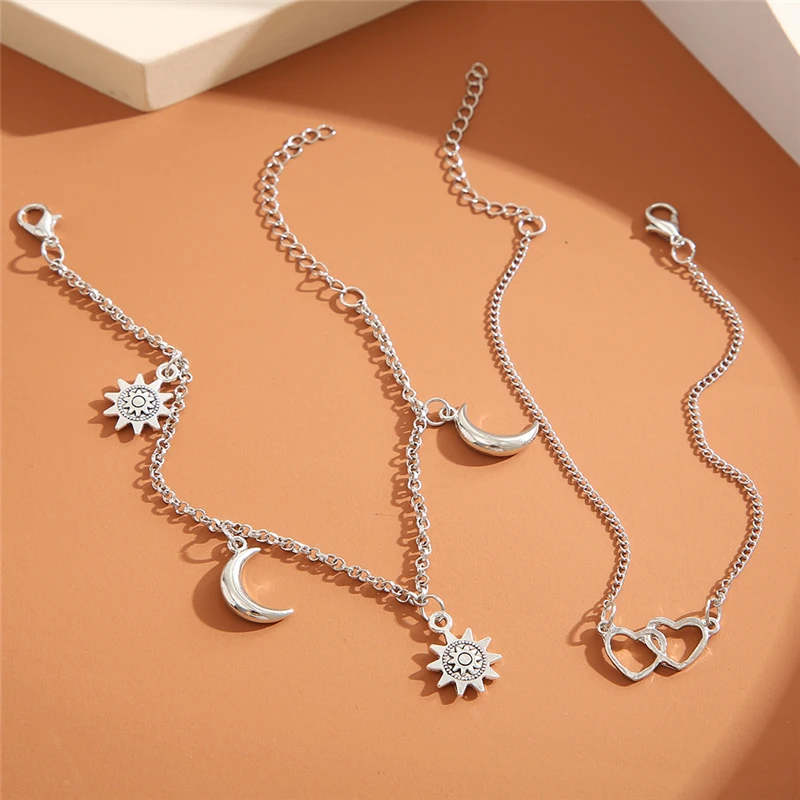 Браслет на ногу женский в богемном стиле украшение под золото виде цепочки с