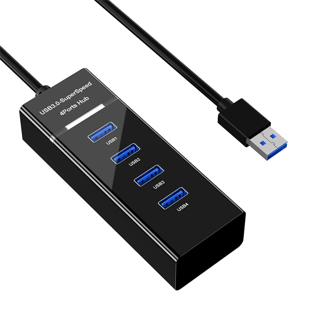 

USB3.0 Суперскоростной 4-портовый концентратор разветвитель для настольного ПК ноутбука адаптер