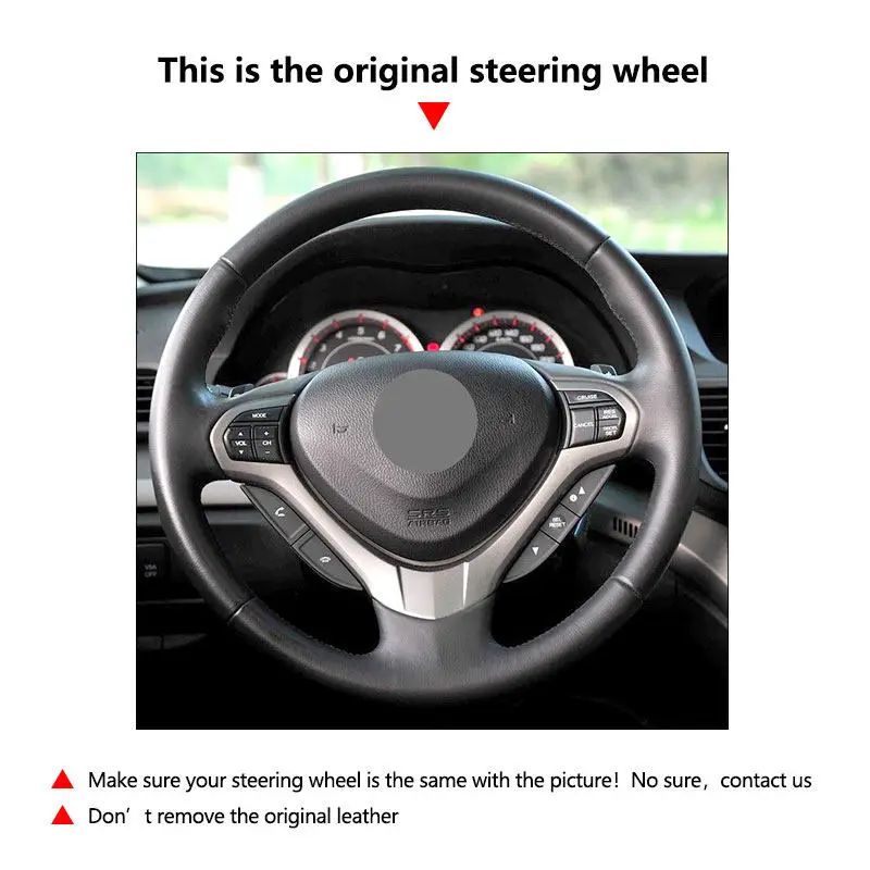 Для Honda Accord Euro 2008-2015 Acura TSX 2009-2014 Sport Wagon 2011 2012 плетеный чехол на руль автомобиля