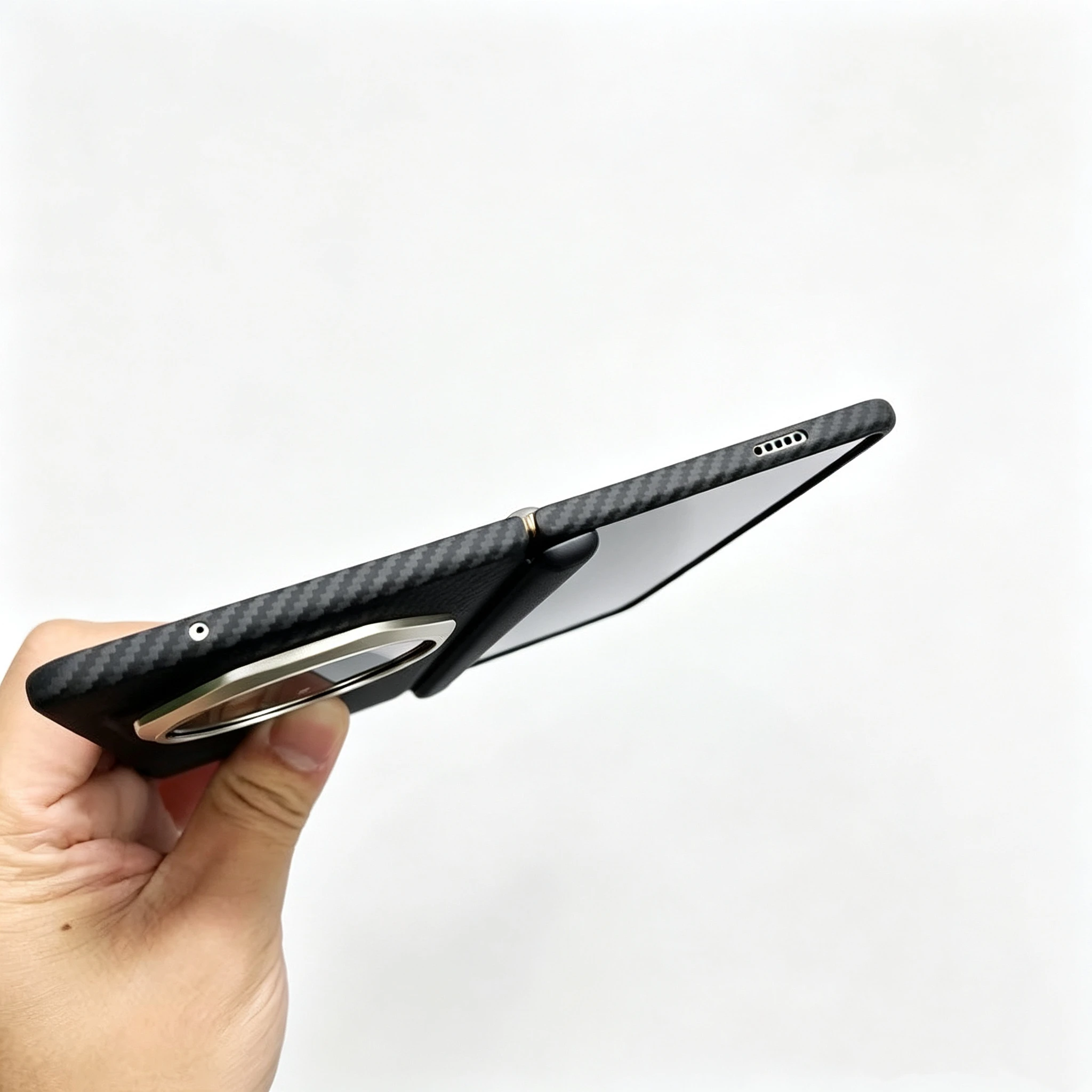 Фото Ультратонкий чехол For Honor Magic V6 V5 с магнитной фиксацией Magsafe для Huawei Mate X7 X6 X5 X3 Pura X Max, чехол из арамидного углеродного волокна №5