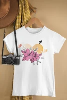 2022summer new womens white t shirt flowers love print fashion casual all match comfortable ladies top simple style round neck