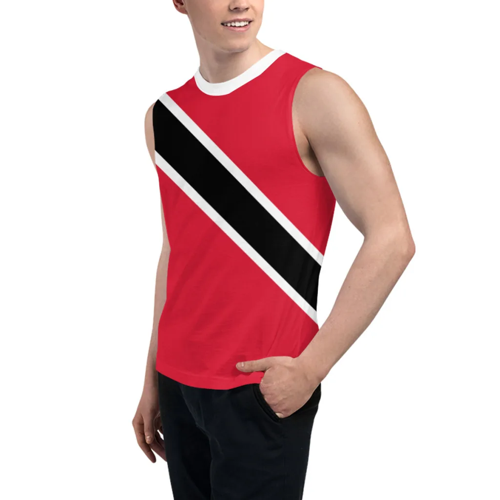 Футболка мужская без рукавов с флагом Тринидада и Тобаго