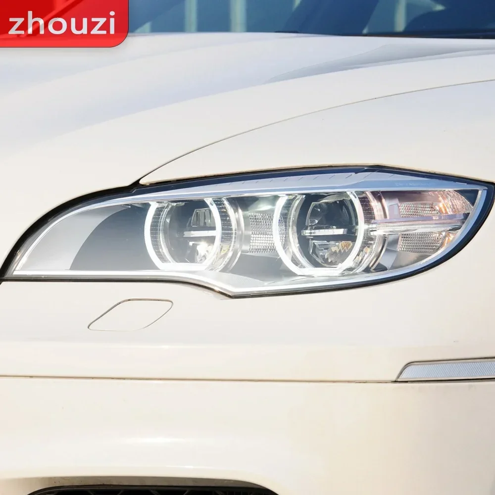 Фото Для BMW X6 M E71 2008-2014, оттенок автомобильных фар, черная дымчатая защитная пленка, передняя фара, прозрачная наклейка из ТПУ, аксессуары, 2 шт. №3