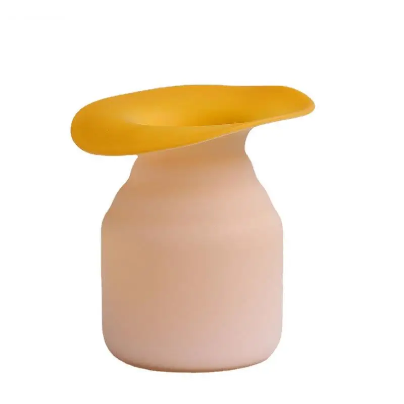 Двухцветная матовая оранжевая стеклянная ваза декоративная композиция для