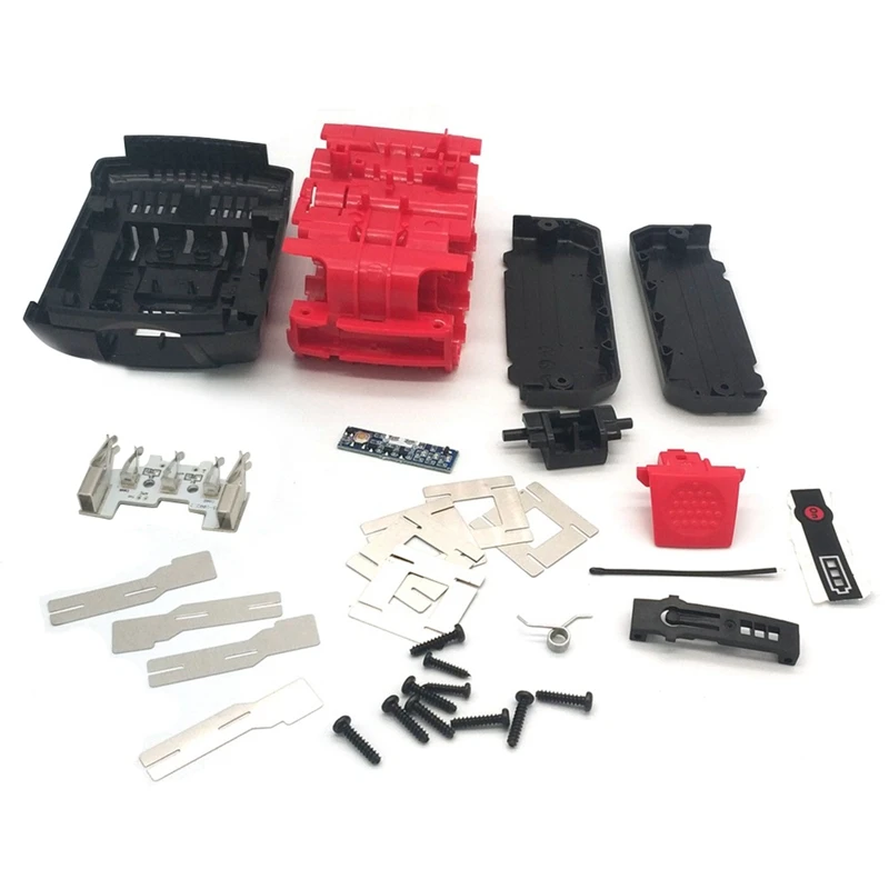 

HTHL-Li-Ion Battery Case Housing Cover LED Light Label Replacement PCB Circuit Board Kit For 18V Battery Tool Parts